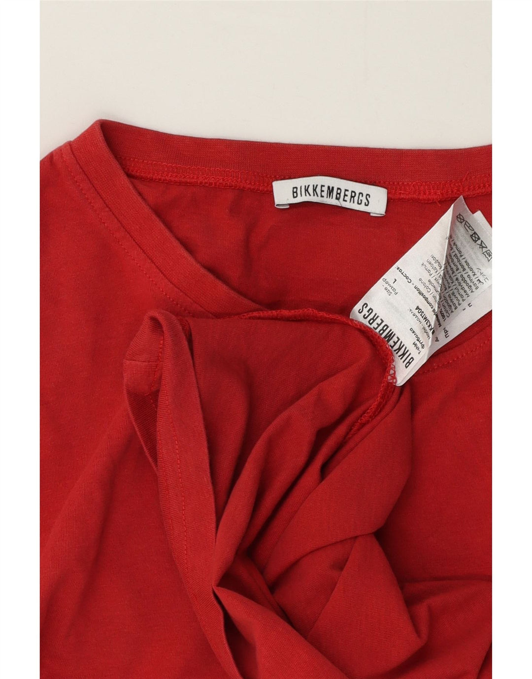 Bikkembergs Herren-T-Shirt mit Grafik, Größe L, aus roter Baumwolle