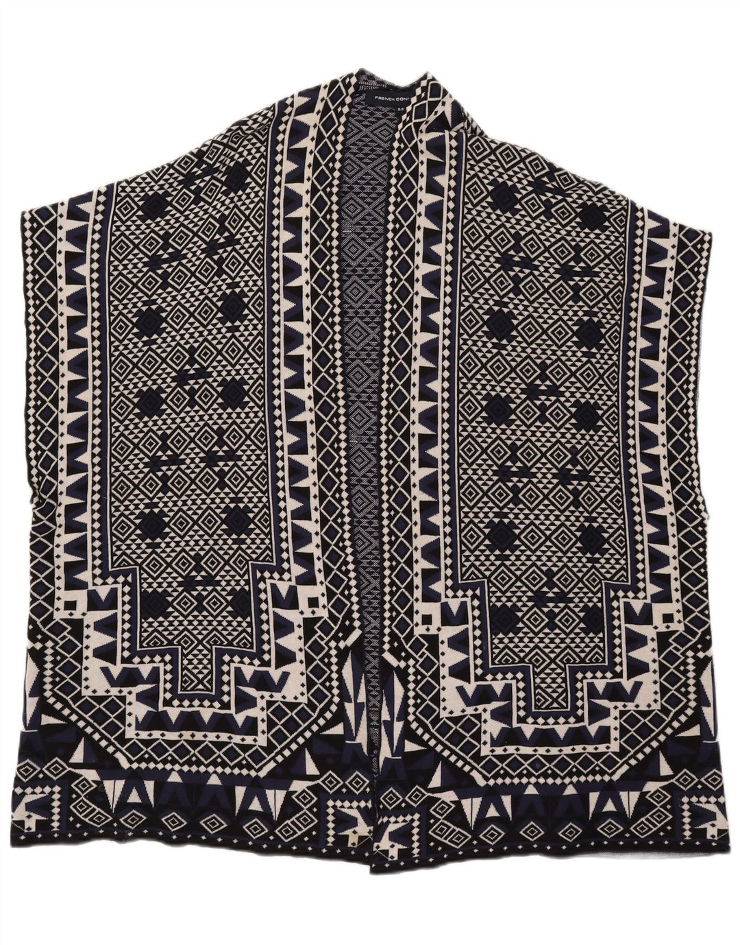 French Connection Damen-Cardigan-Pullover UK 10 Small Marineblau Geometrisch