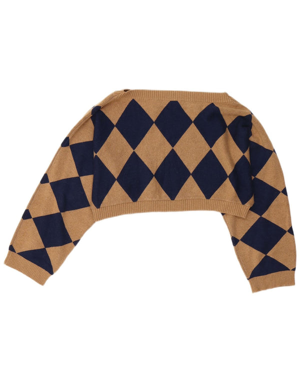 Benetton Damen-Pullover mit lockerer Passform und U-Boot-Ausschnitt, UK-Gr. 14, Mittelbraun