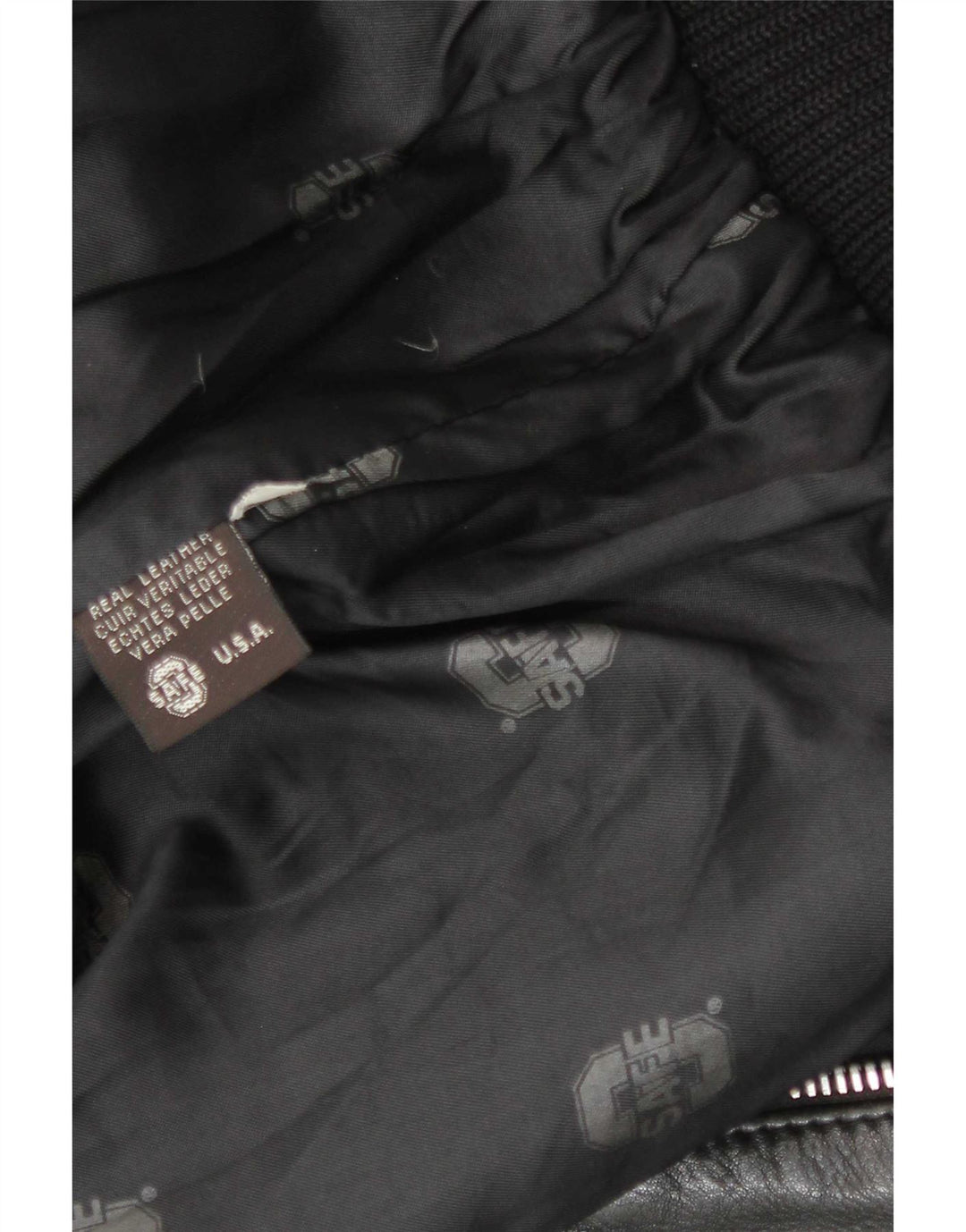 Vintage Herren Militärleder Flugfliegerjacke UK 38 Medium Schwarz