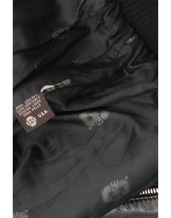 Vintage Herren Militärleder Flugfliegerjacke UK 38 Medium Schwarz
