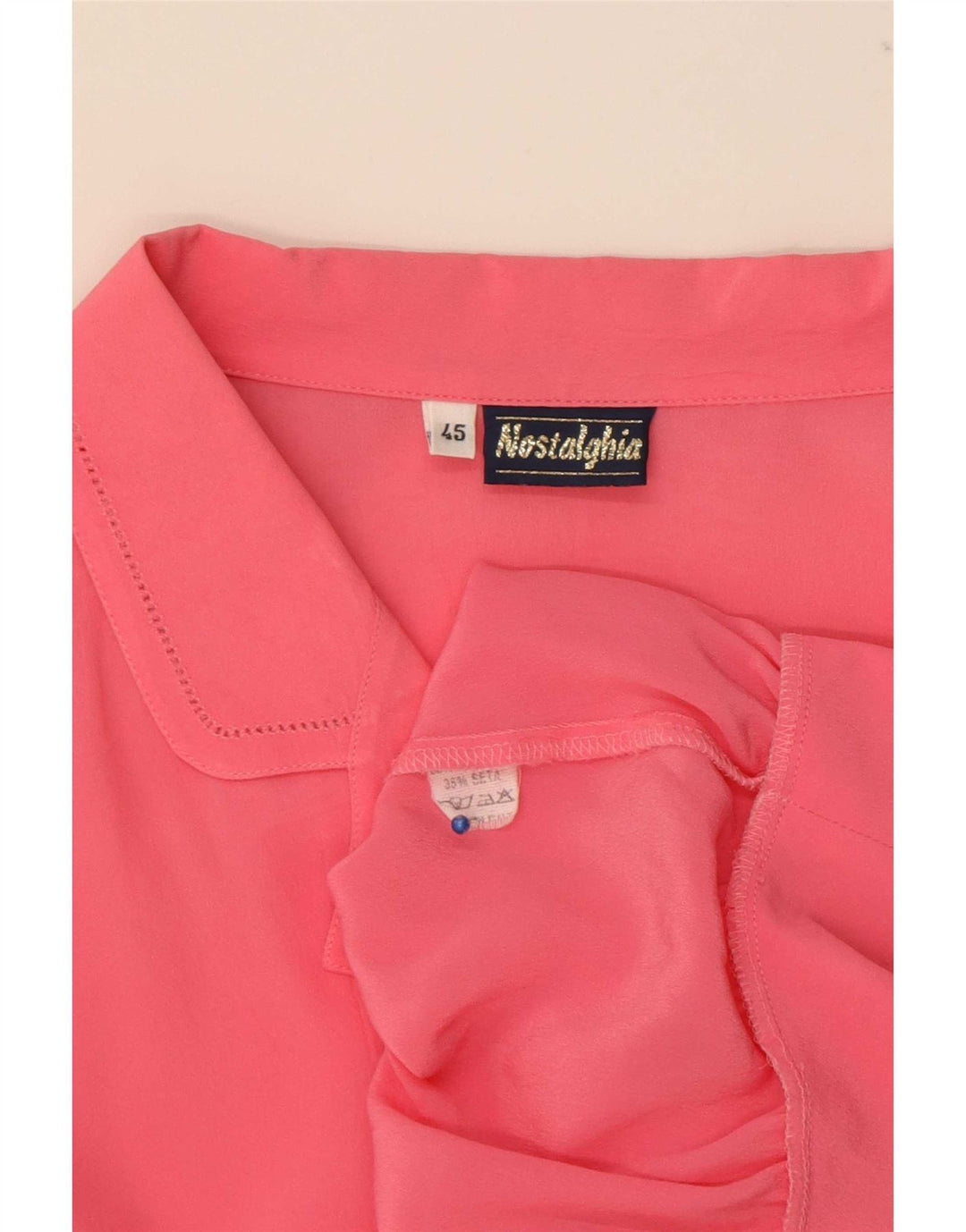 Nostalghia Damen Hemdbluse IT 45 Große rosa Seide