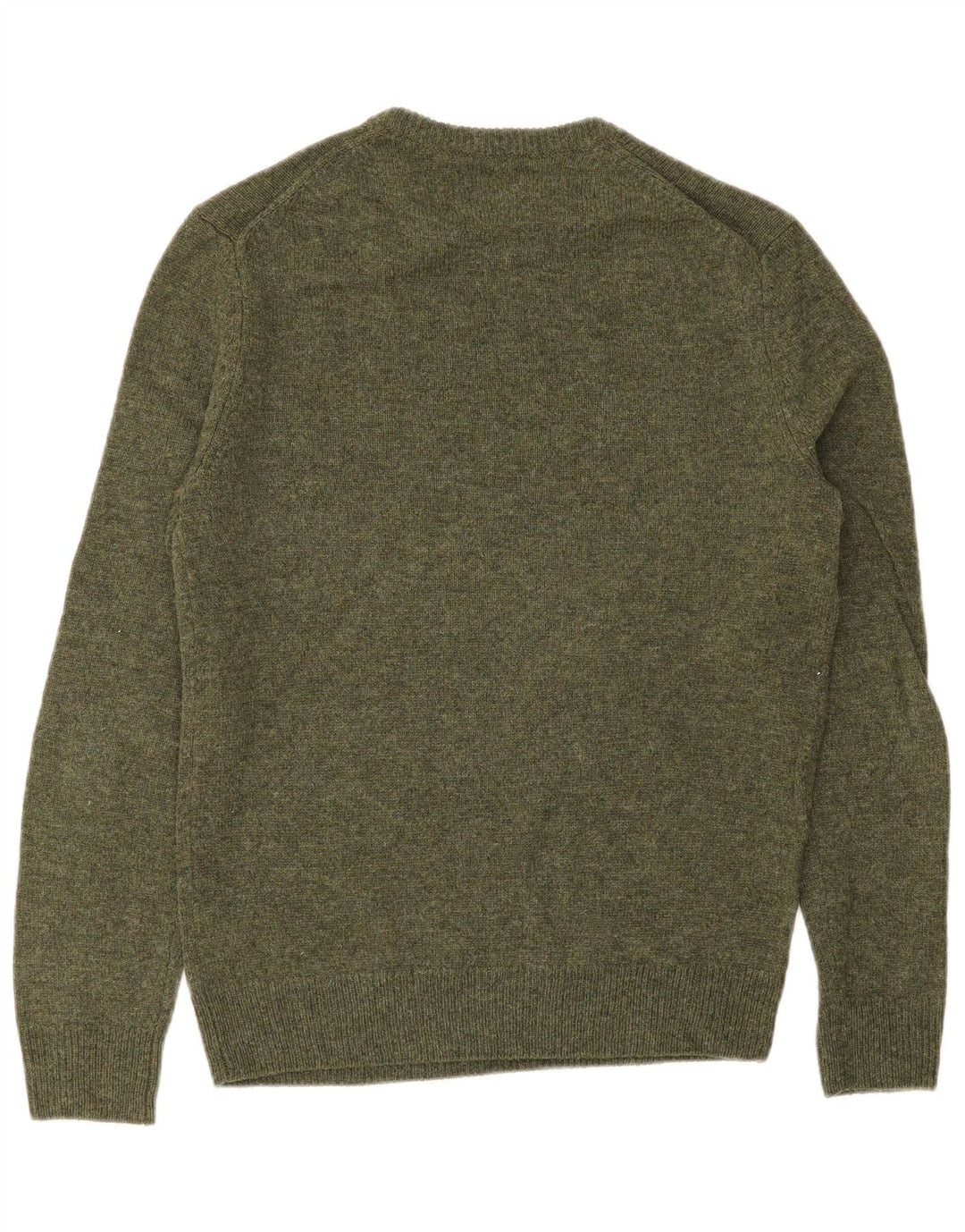FARAH Herren-Pullover mit Rundhalsausschnitt, kleine grüne Lammwolle