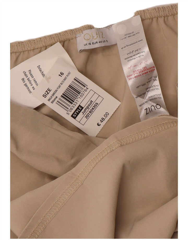 Quiz Damen trägerloser Playsuit UK 16 Large Beige Viskose