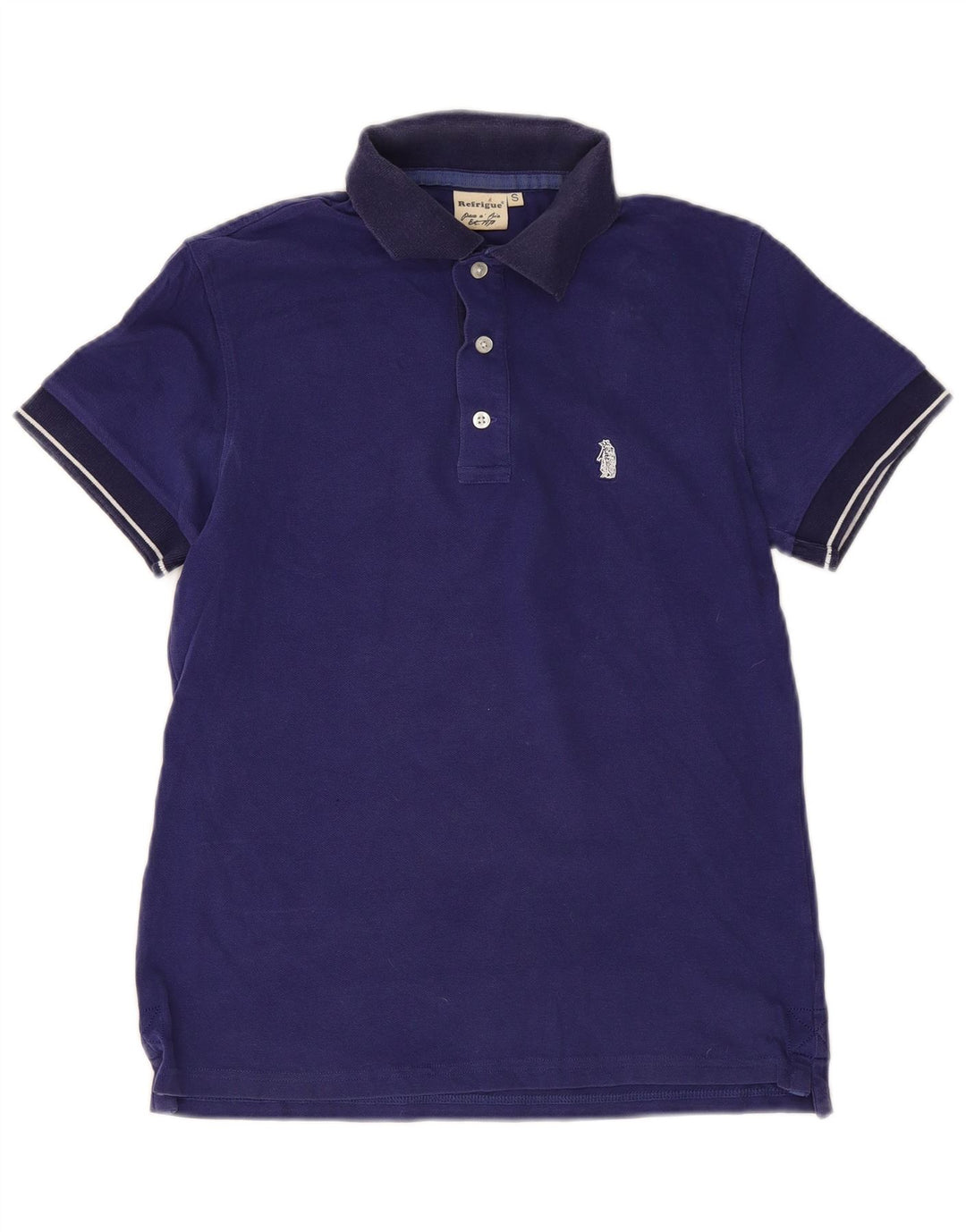 Refrigue Herren-Poloshirt, kleine blaue Baumwolle