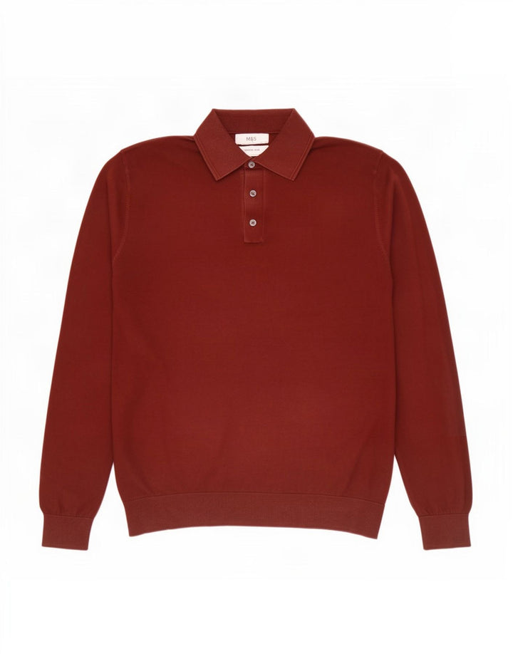 Marks & Spencer Herren Rollkragenpullover aus mittelbrauner Baumwolle