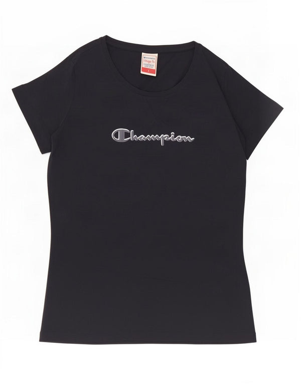 Champion Damen Heritage Fit Graphic T-Shirt Top UK 14 Large Marineblau
