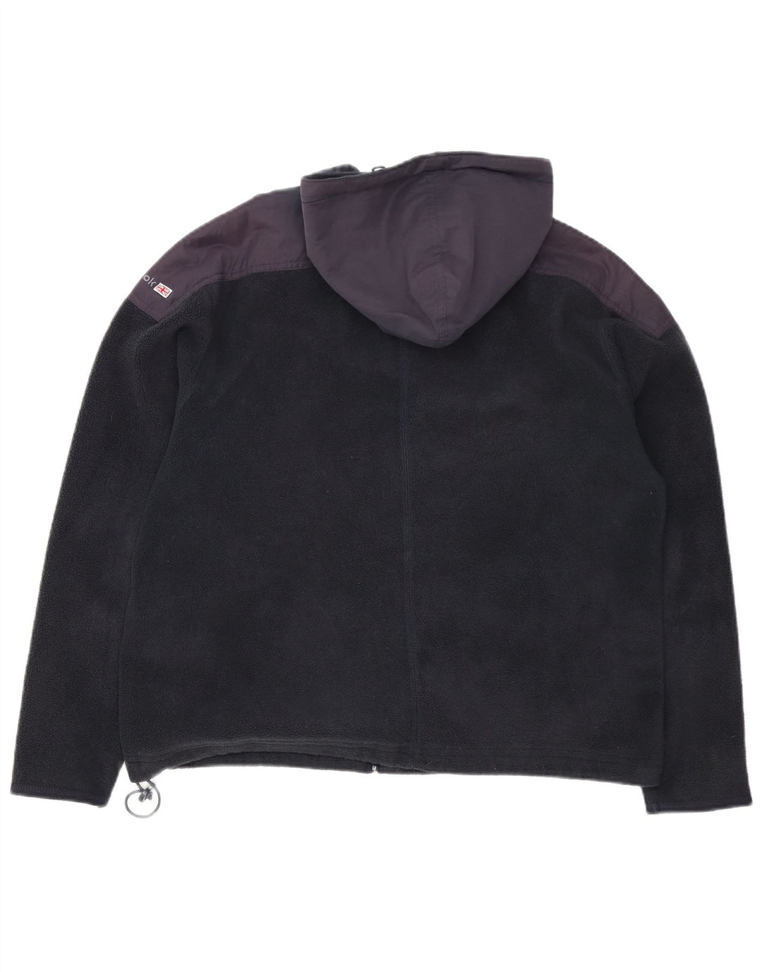 REEBOK Damen Übergroße Fleecejacke UK 16 Large Schwarz Colourblock