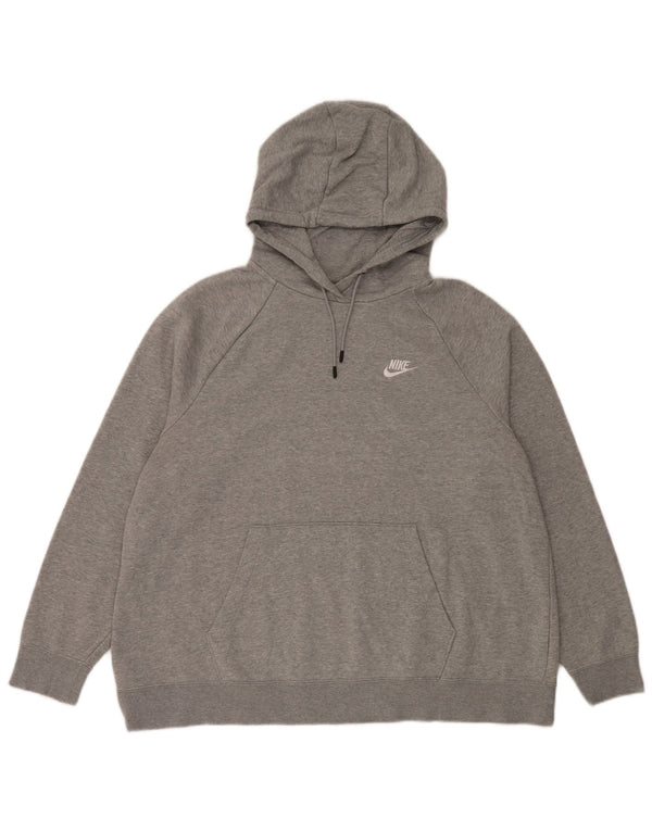Nike Womens Relaxed Fit Hoodie Pullover UK 18 XL Grau gefleckte Baumwolle Sport