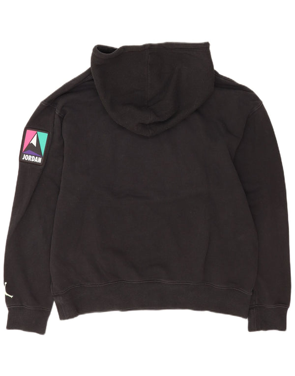 Jordan Herren-Kapuzenpullover mit grafischer Standard-Passform, groß, aus schwarzer Baumwolle