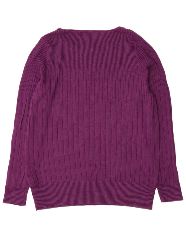 Marks & Spencer Damen-Pullover mit U-Boot-Ausschnitt, UK 20 2XL, lila Viskose