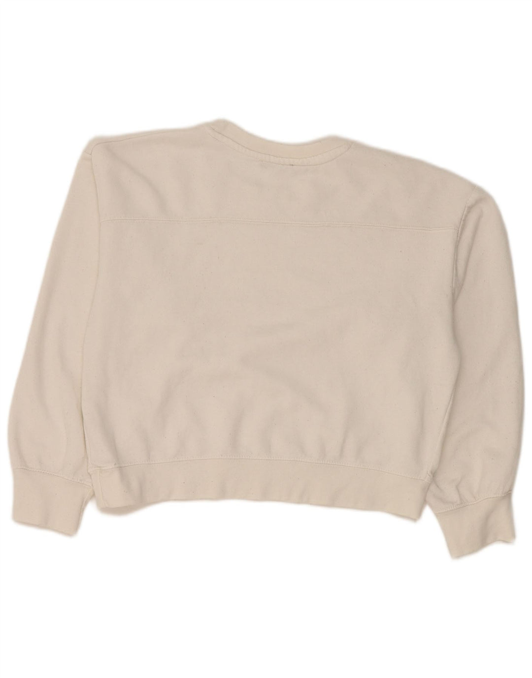 Zara Damen Crop Sweatshirt Pullover UK 14 Mittelweißes Polyester