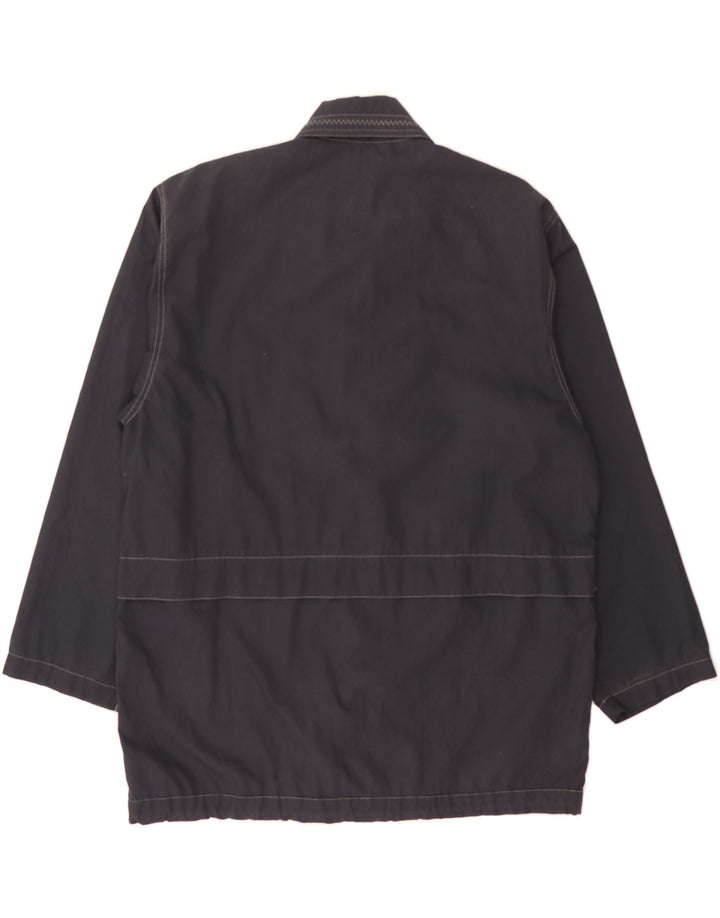 VINTAGE Womens Windbreaker Jacket EU 44 XL Navy Blue Vintage Vintage and Second-Hand Vintage from Messina Hembry 