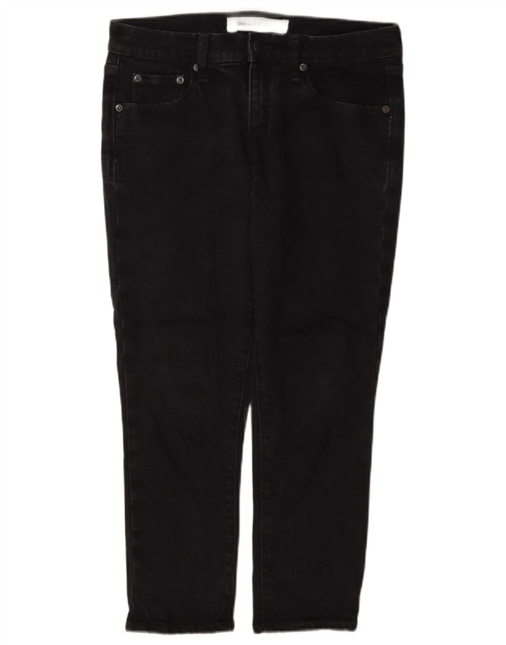 Gap Damen Girlfriend-Cropped-Jeans W27 L23 Schwarze Baumwolle