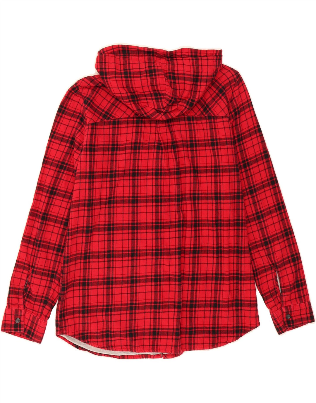 EDDIE BAUER Womens Hooded Lumberjack  Flannel Shirt UK 14 Medium Red Check Vintage Eddie Bauer and Second-Hand Eddie Bauer from Messina Hembry 