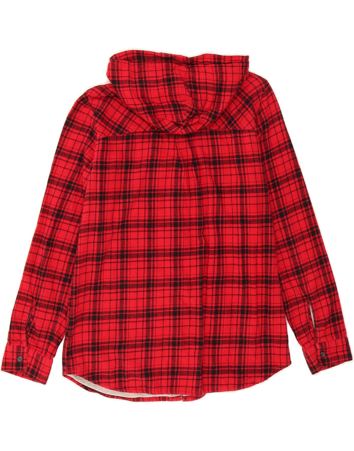 EDDIE BAUER Womens Hooded Lumberjack  Flannel Shirt UK 14 Medium Red Check Vintage Eddie Bauer and Second-Hand Eddie Bauer from Messina Hembry 