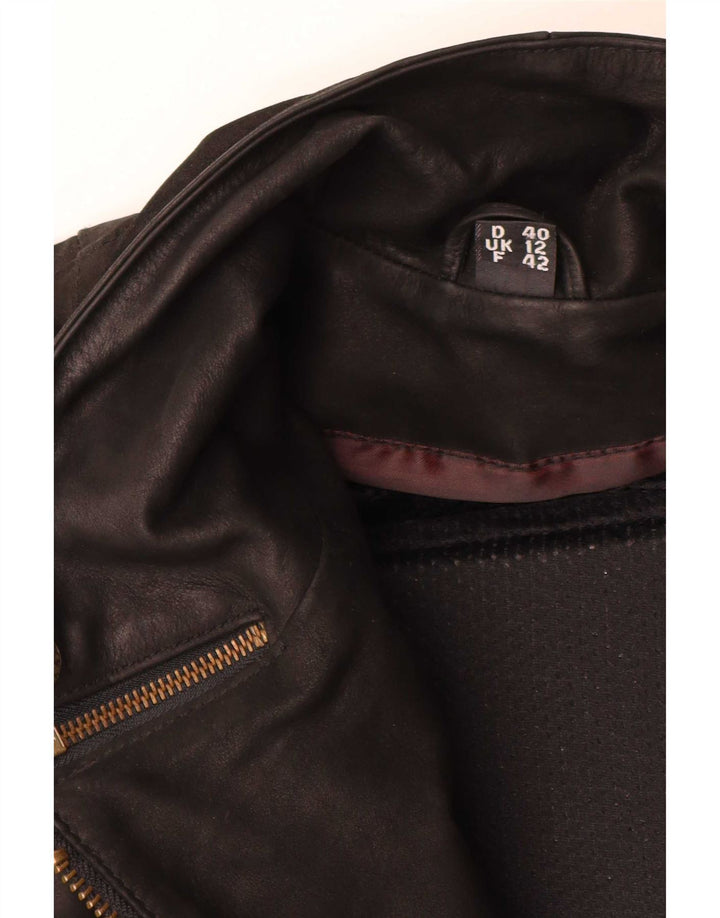 Held Damen Leder Bikerjacke UK 12 Mittelschwarzes Leder