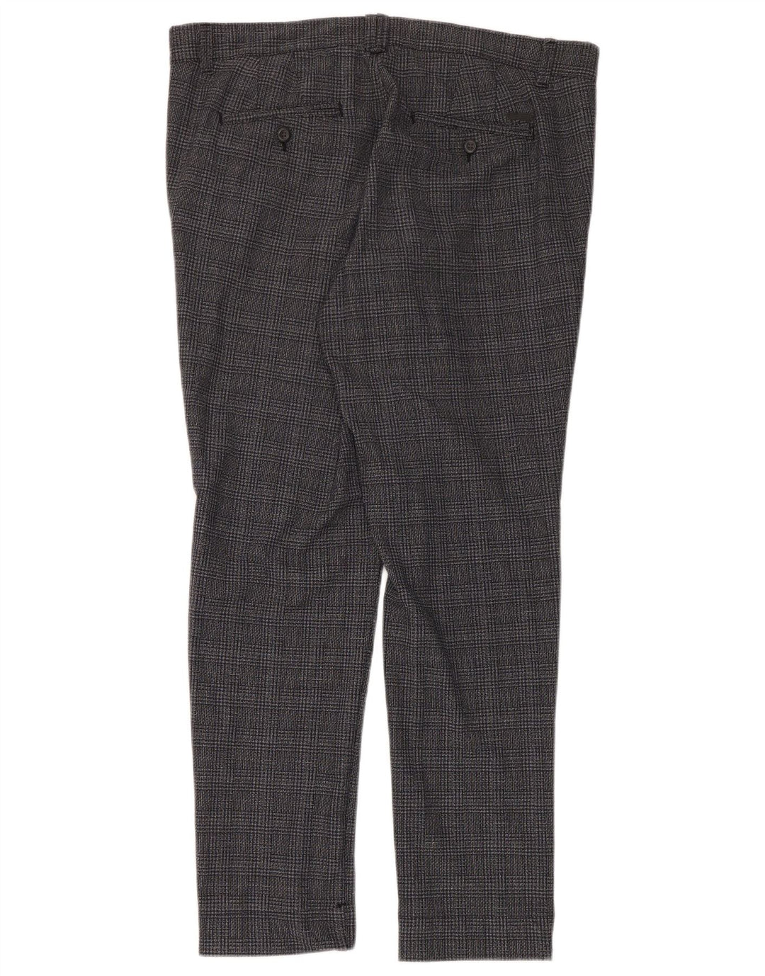 Jack & Jones Herren Marco Slim Chinohose W36 L32 grau kariertes Polyester