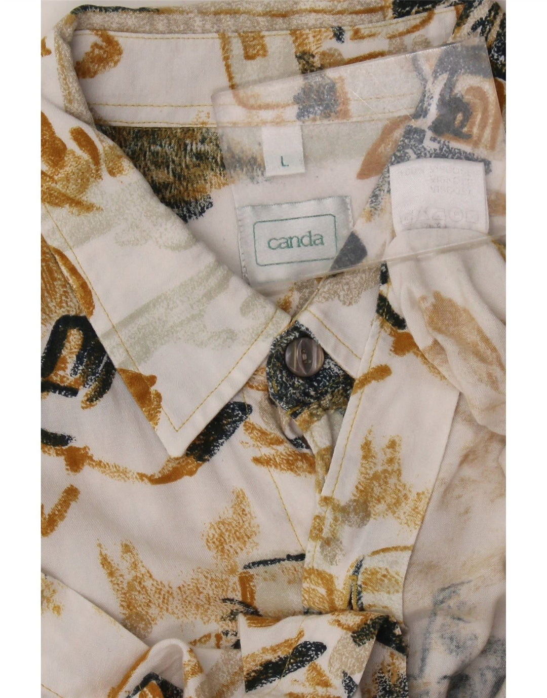 Canda Herren-Kurzarmhemd, groß, mehrfarbig, Patchwork-Viskose