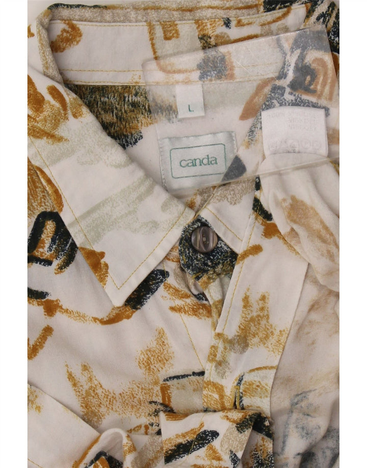 Canda Herren-Kurzarmhemd, groß, mehrfarbig, Patchwork-Viskose