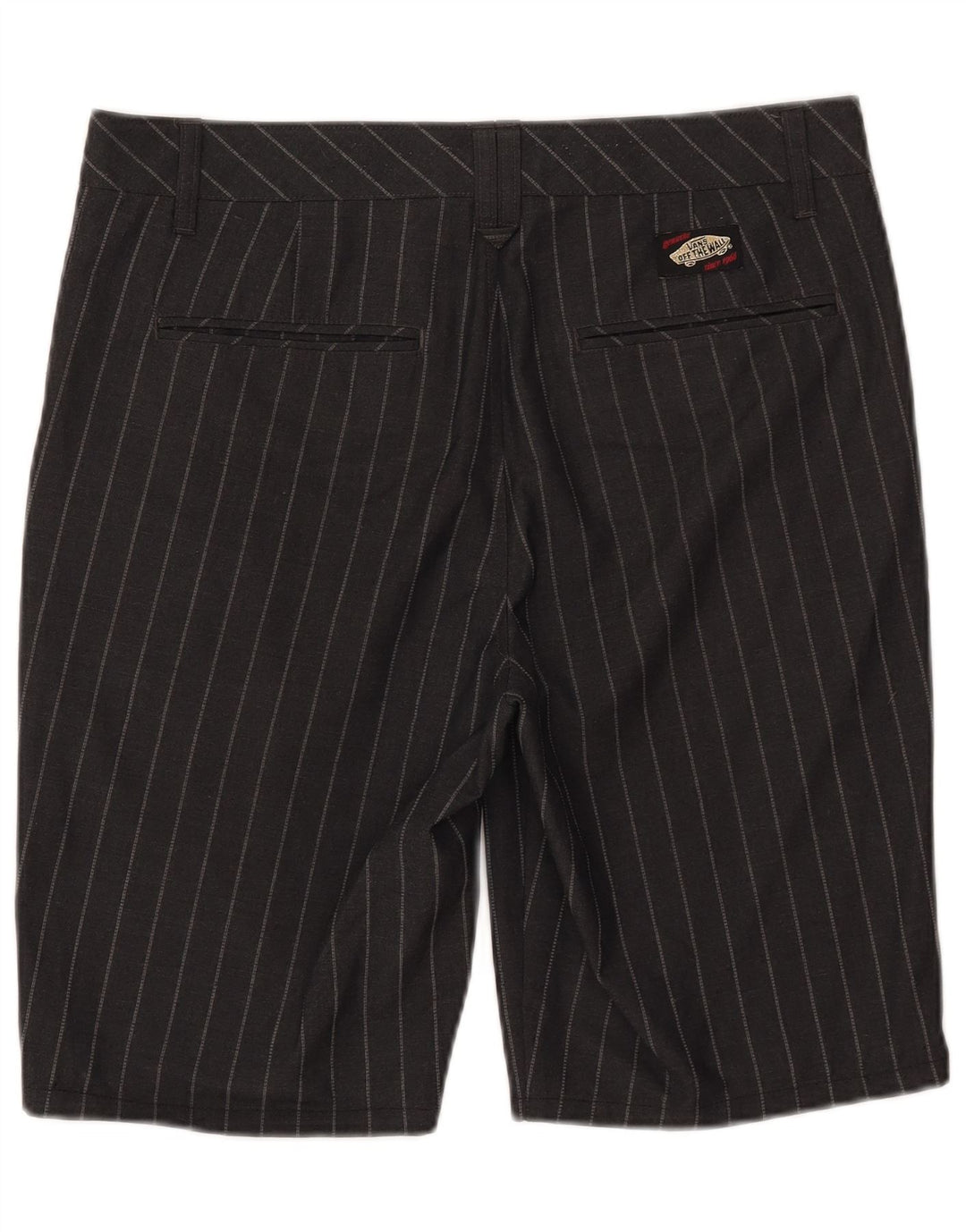 Vans Herren-Chinoshorts W32 Mittelschwarzes Nadelstreifen-Polyester
