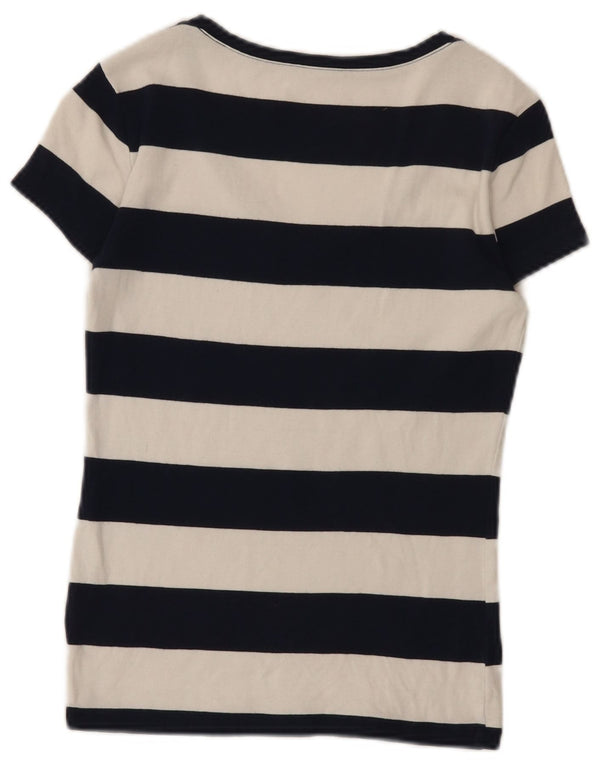 Tommy Hilfiger Damen T-Shirt Top UK 8 Small Marineblau gestreift Baumwolle