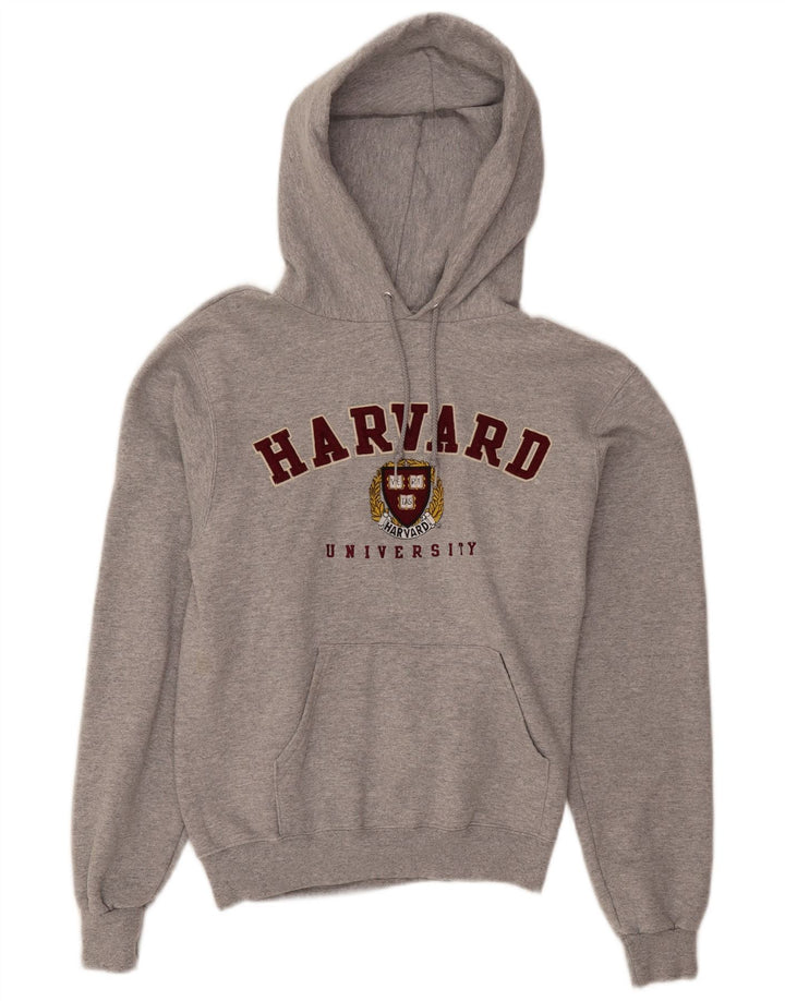 CHAMPION Mens Harvard Graphic Hoodie Jumper Small Grey Cotton