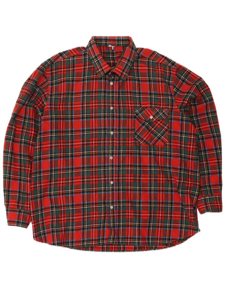 Vintage Herren Flanellhemd XL Rot kariert