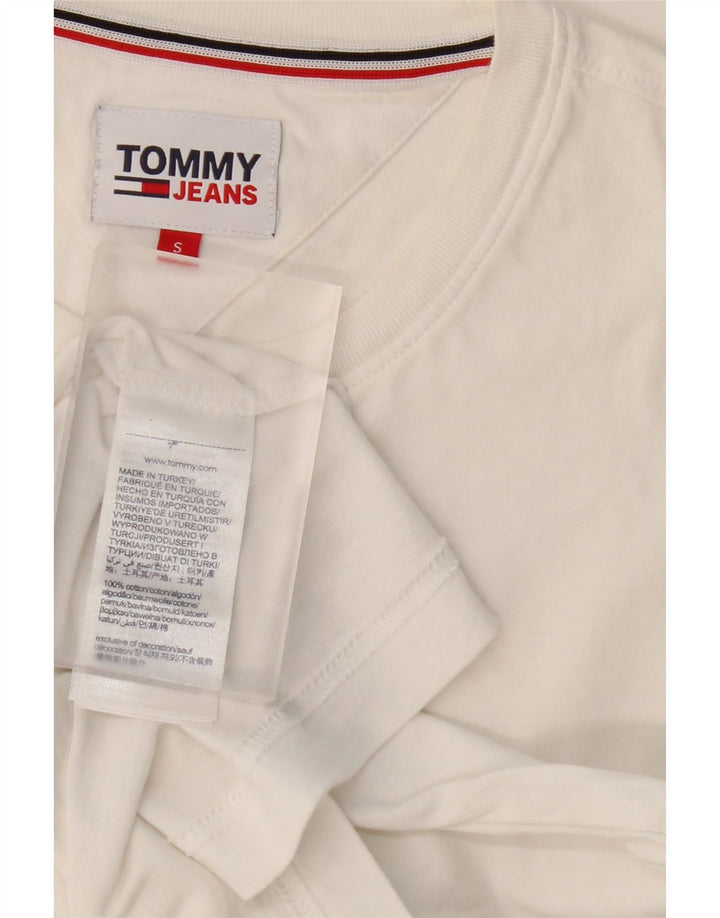 TOMMY HILFIGER Mens T-Shirt Top Small White Cotton Vintage Tommy Hilfiger and Second-Hand Tommy Hilfiger from Messina Hembry 