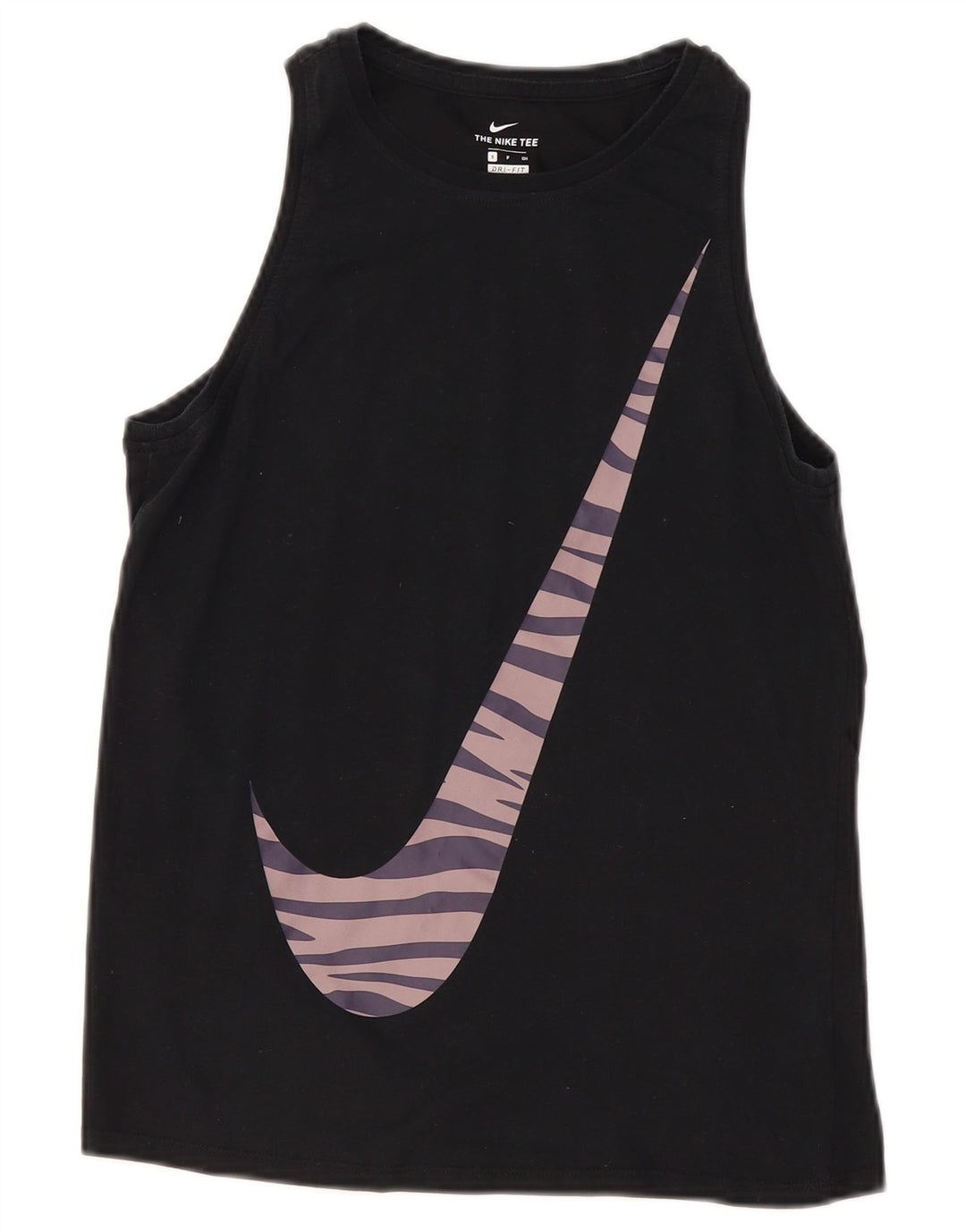 Nike Damen Dri Fit Graphic Vest Top UK 10 Small Schwarz
