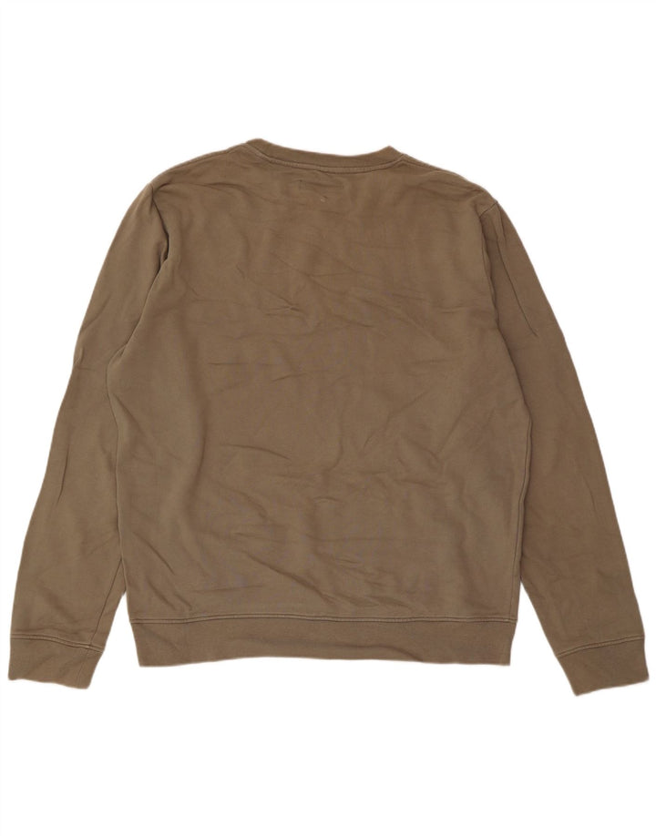 All Saints Herren-Sweatshirt-Pullover, groß, beige, Colourblock-Baumwolle