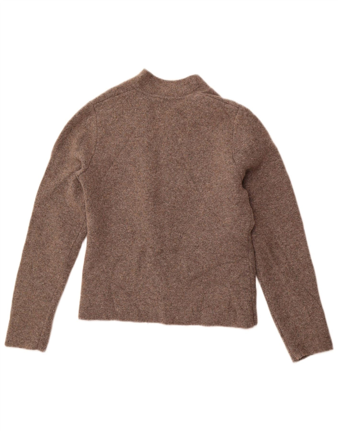 ZARA Damen Crop Cardigan Pullover UK 14 Large Braun Polyamid