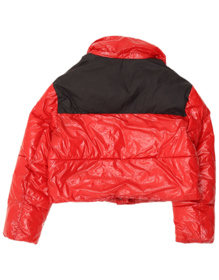 Gaelle Womens Loose Fit Wattierte Jacke IT 38 XS Rot Colourblock Polyester
