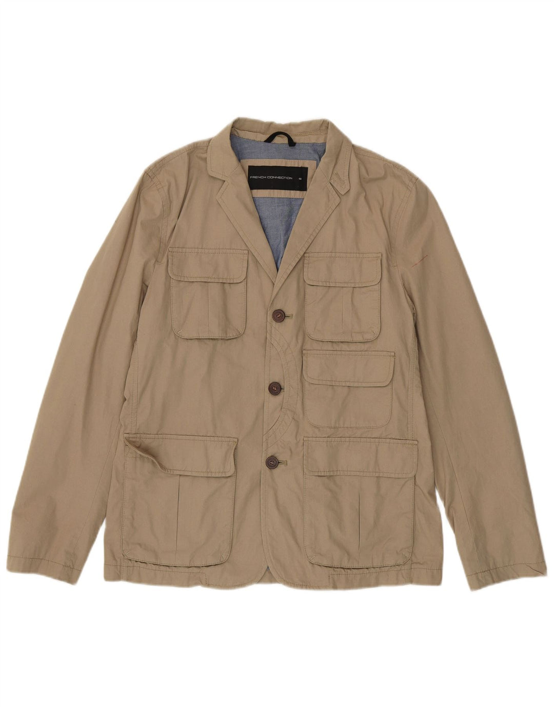 French Connection Herren-Utility-Jacke UK 40 Large Beige Baumwolle