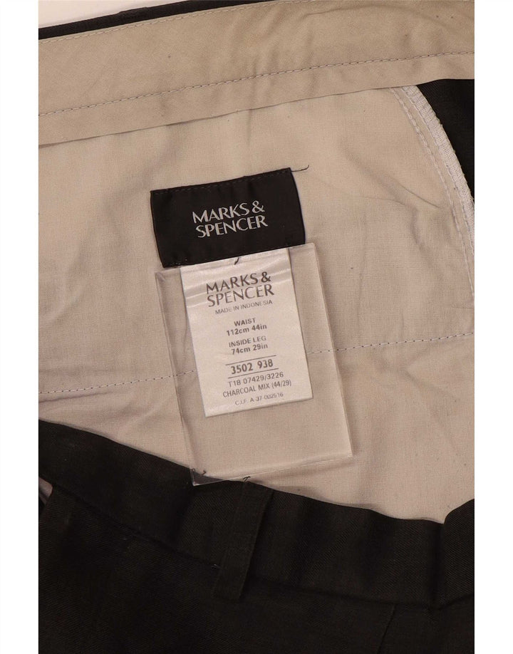 Marks & Spencer Herren-Anzughose mit Pegged-Anzug, W44, L29, graues Polyester