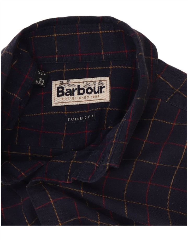 Barbour Herren-Flanellhemd mit maßgeschneiderter Passform, mittelblau, kariert, Baumwolle