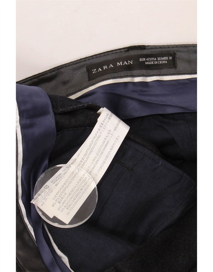 ZARA Slim Chino-Hose für Herren, EU 42, Größe L, W32, L32, Marineblau, Polyester