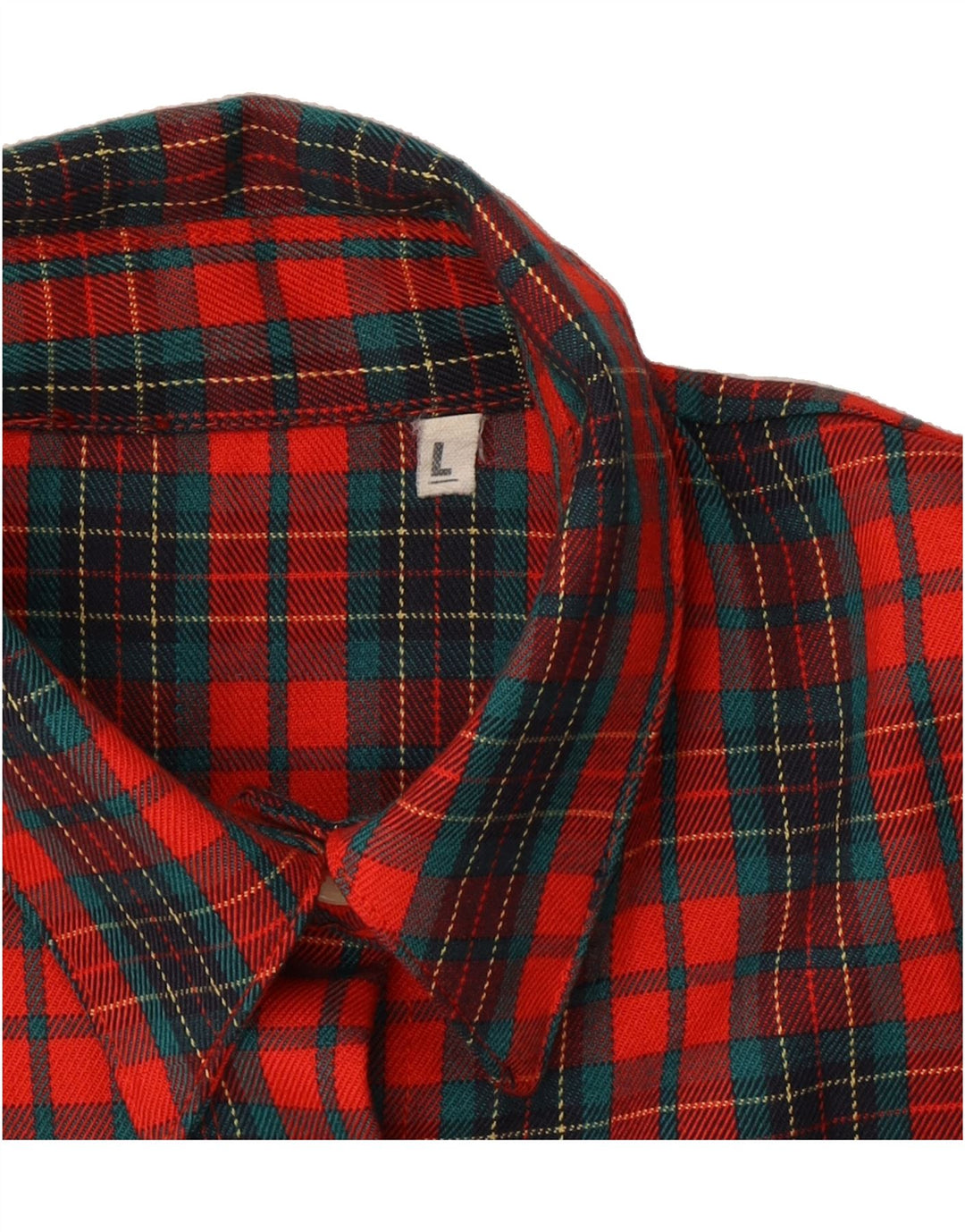 VINTAGE Womens Flannel Shirt UK 16 Large Red Check Viscose Vintage Vintage and Second-Hand Vintage from Messina Hembry 
