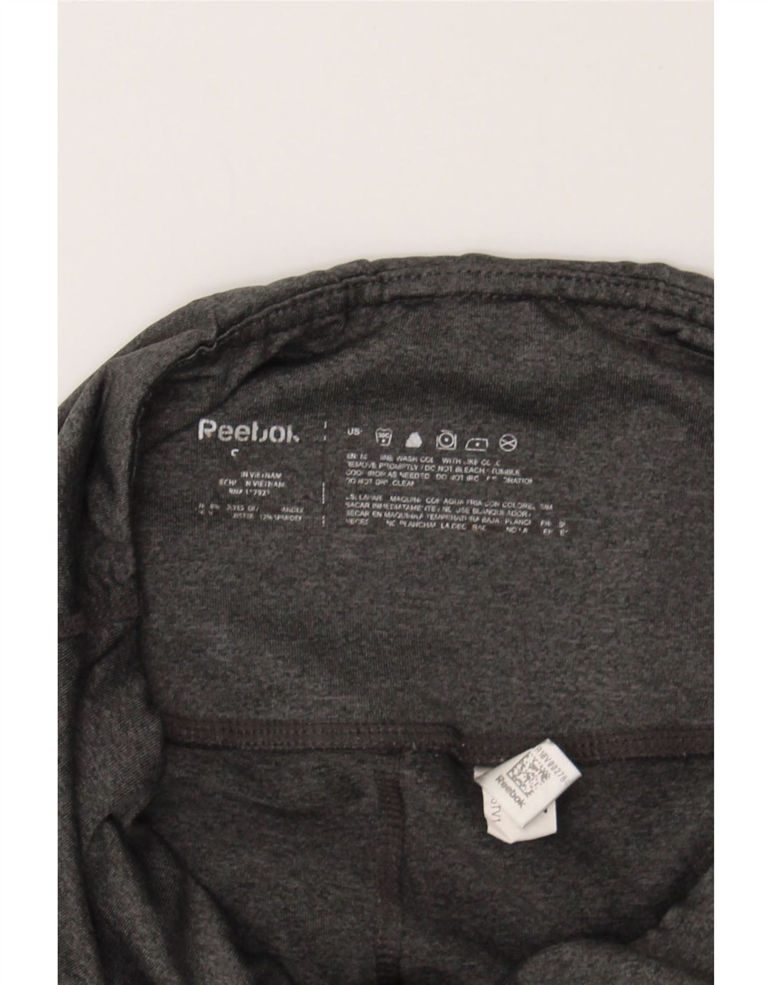 REEBOK Womens Crop Leggings UK 10 Small  Grey Polyester Vintage Reebok and Second-Hand Reebok from Messina Hembry 