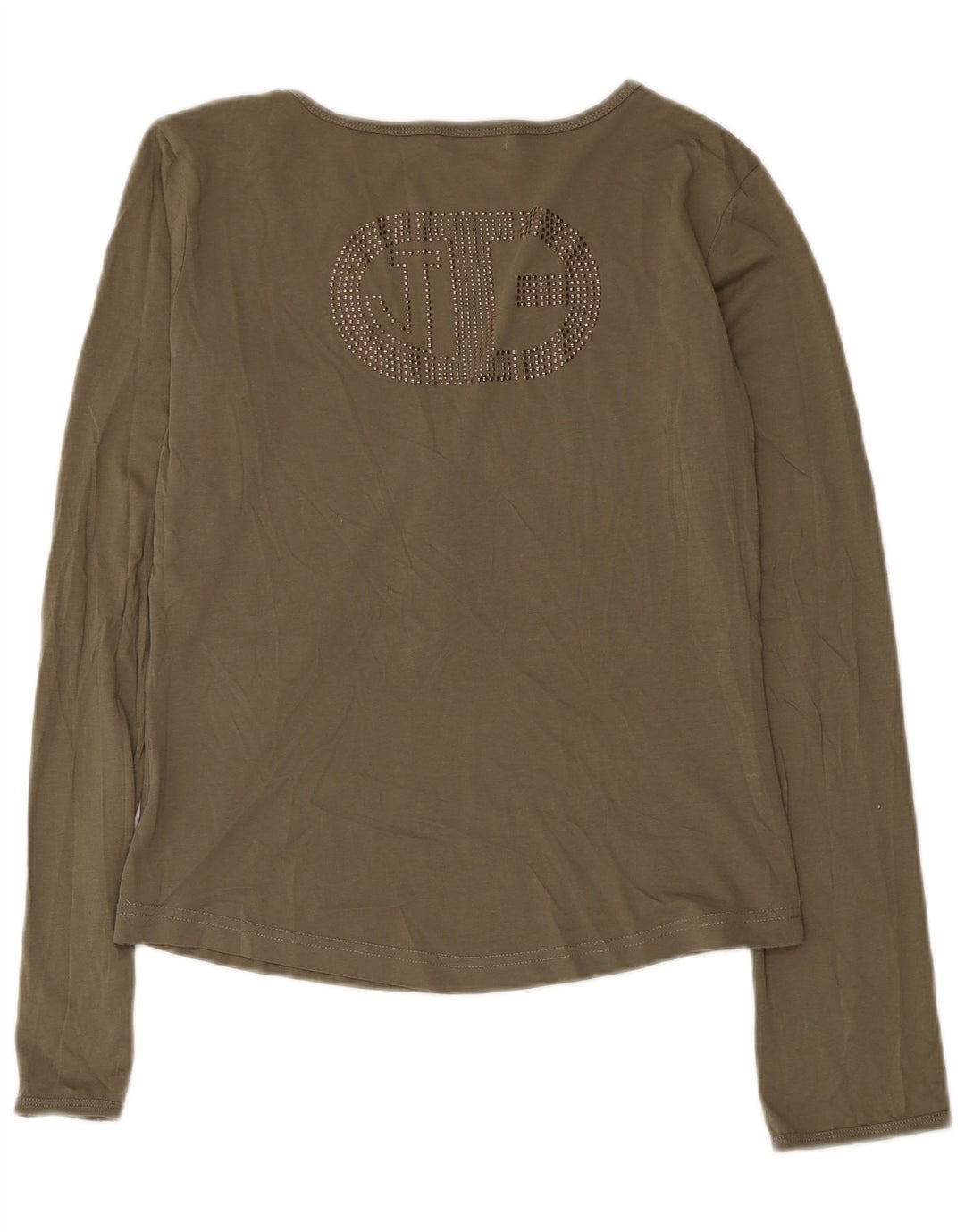 Iceberg Womens Graphic Top Langarm UK 10 Small Khaki