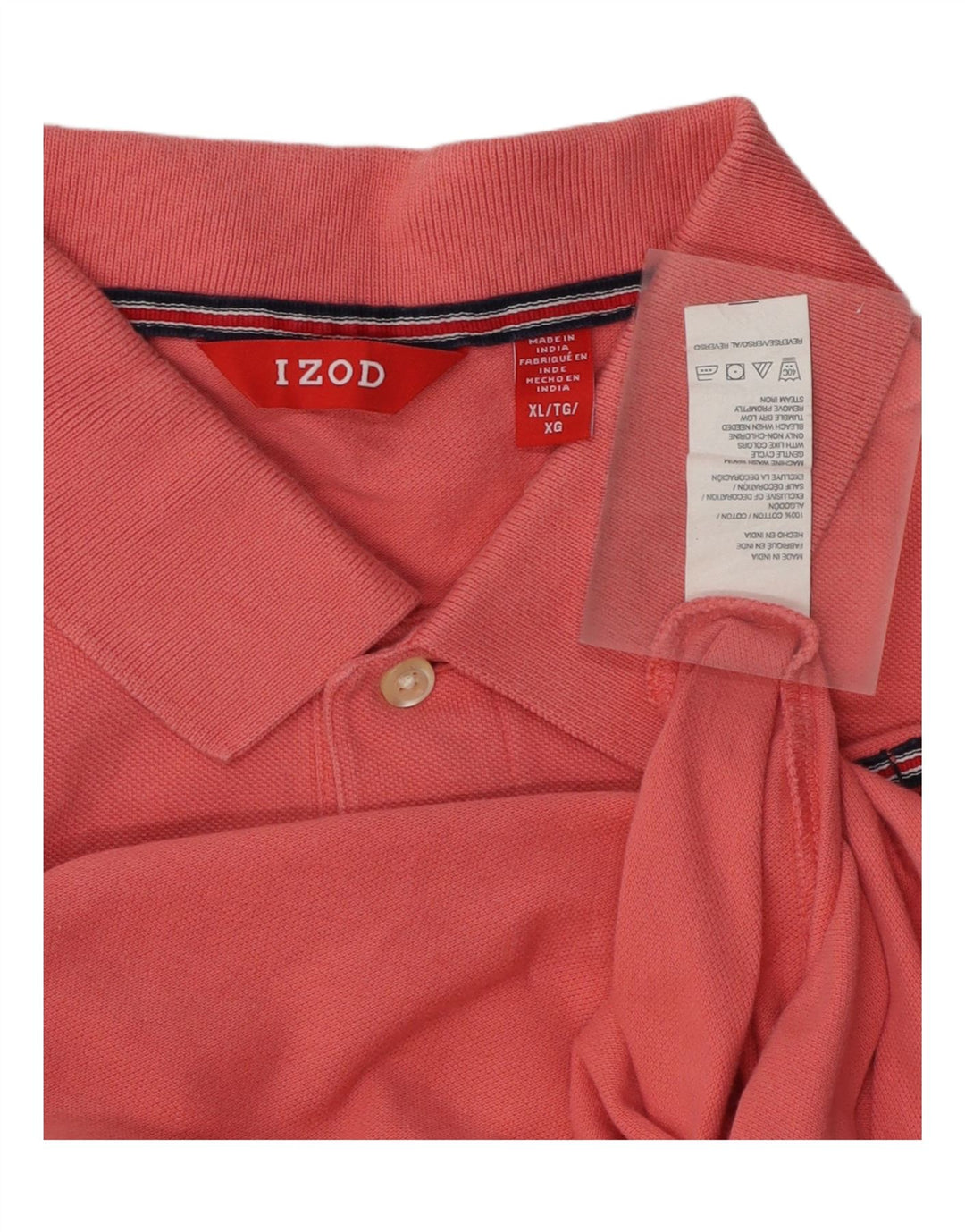 IZOD Mens Polo Shirt XL Pink Cotton Vintage Izod and Second-Hand Izod from Messina Hembry 