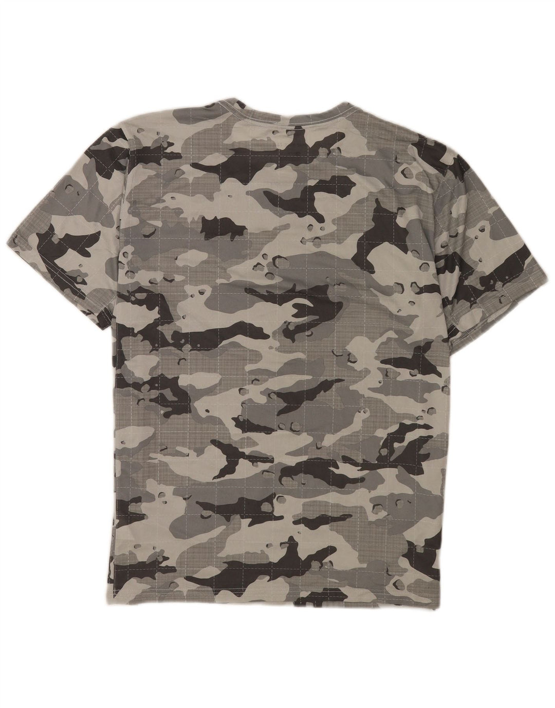 Nike Herren Dri Fit T-Shirt-Oberteil, großes graues Camouflage-Polyester
