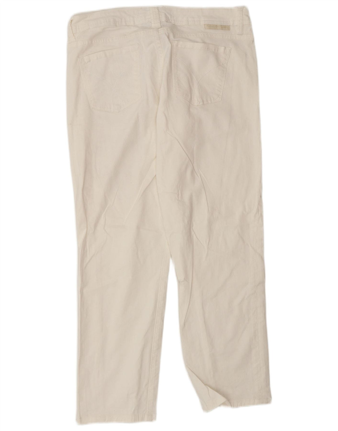 Calvin Klein Damen Straight Jeans US 10 Medium W30 L26 Weiße Baumwolle