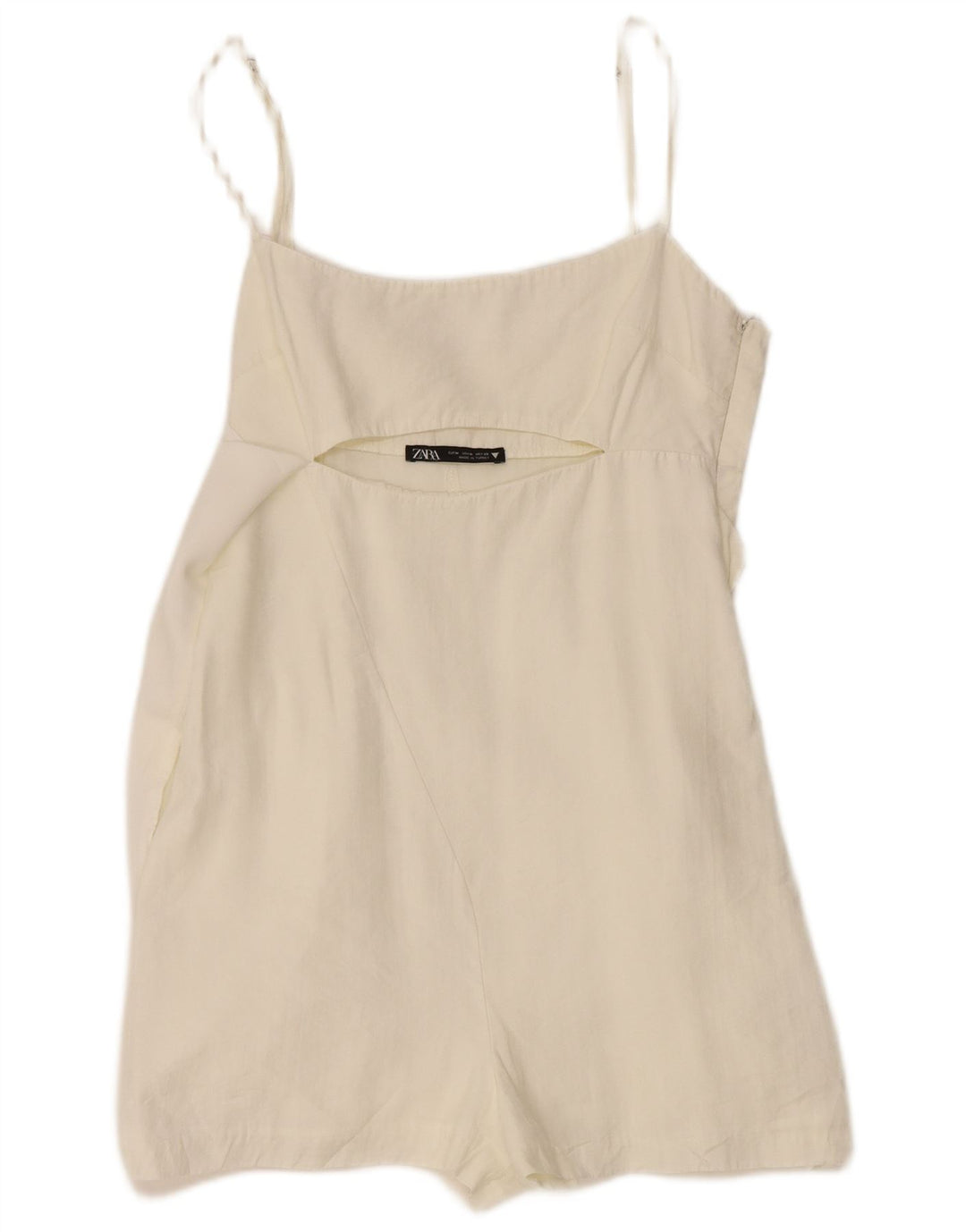 Zara Damen-Tunika-Top mit Bindeband vorne, UK 12, Mittelweiß, Lyocell