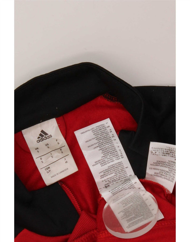 Adidas Herren-Trainingsanzug-Top-Jacke, klein, rotes Farbblock-Polyester
