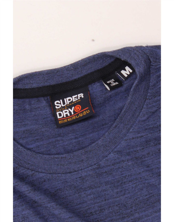 Superdry Herren-T-Shirt mit normaler Grafik, mittelblau gesprenkelte Baumwolle