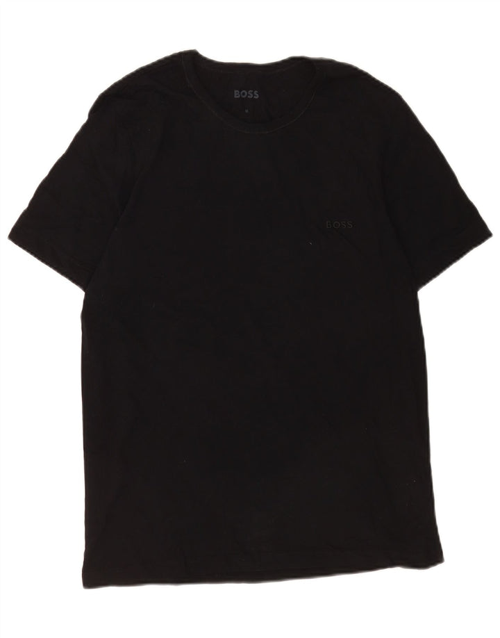 Hugo Boss Herren T-Shirt Top Medium Schwarz Baumwolle