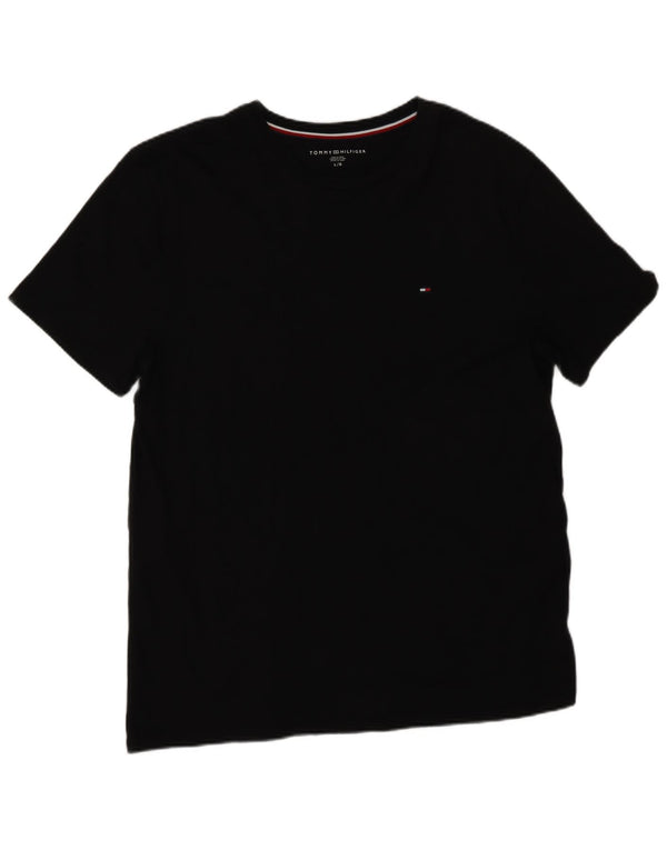Tommy Hilfiger Herren T-Shirt Top Large Schwarz Baumwolle