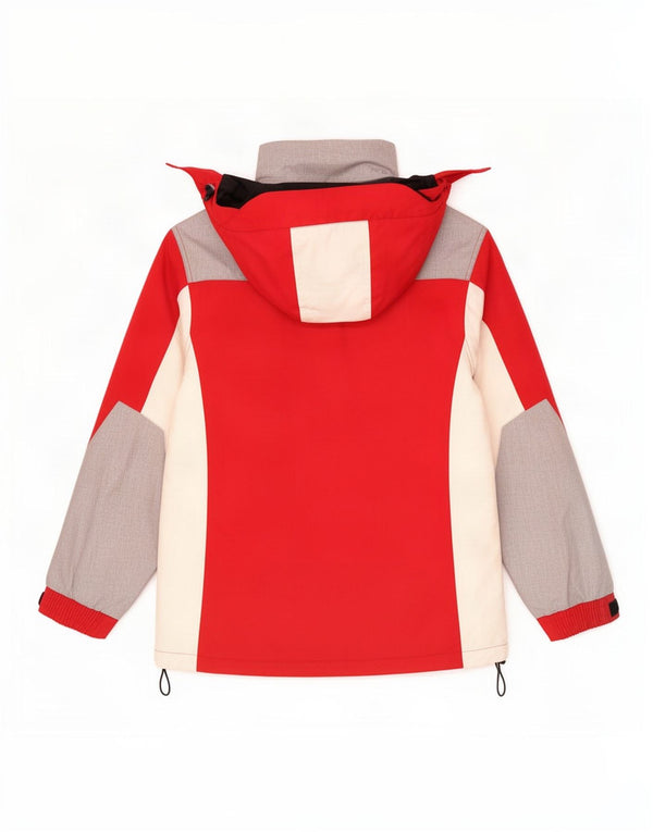 Kappa Damen Skijacke mit Kapuze UK 14 Mittelrotes Colourblock-Polyester