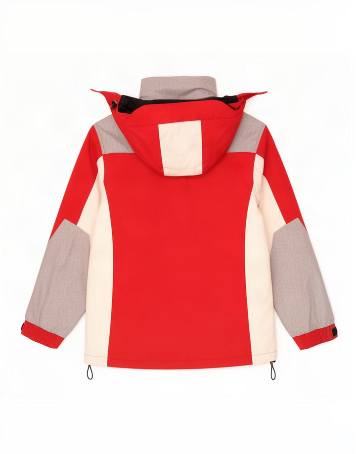 Kappa Damen Skijacke mit Kapuze UK 14 Mittelrotes Colourblock-Polyester
